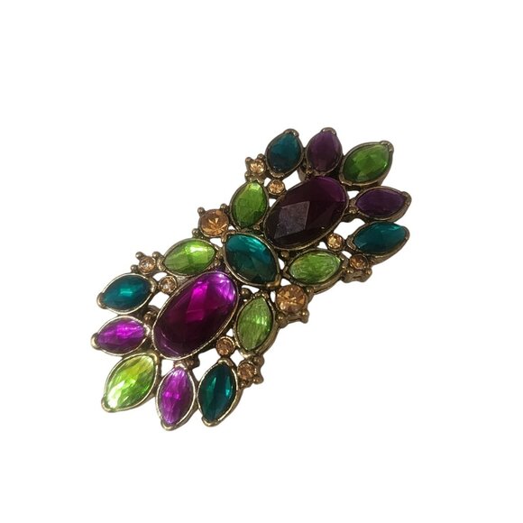 Vintage Monet Signed Acrylic Gemstone Brooch (A4905) - Picture 2 of 6